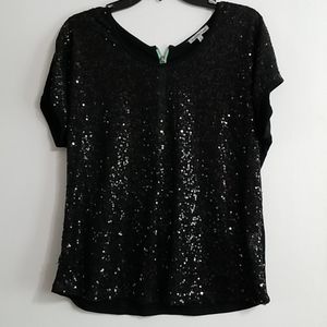black sequin shirt